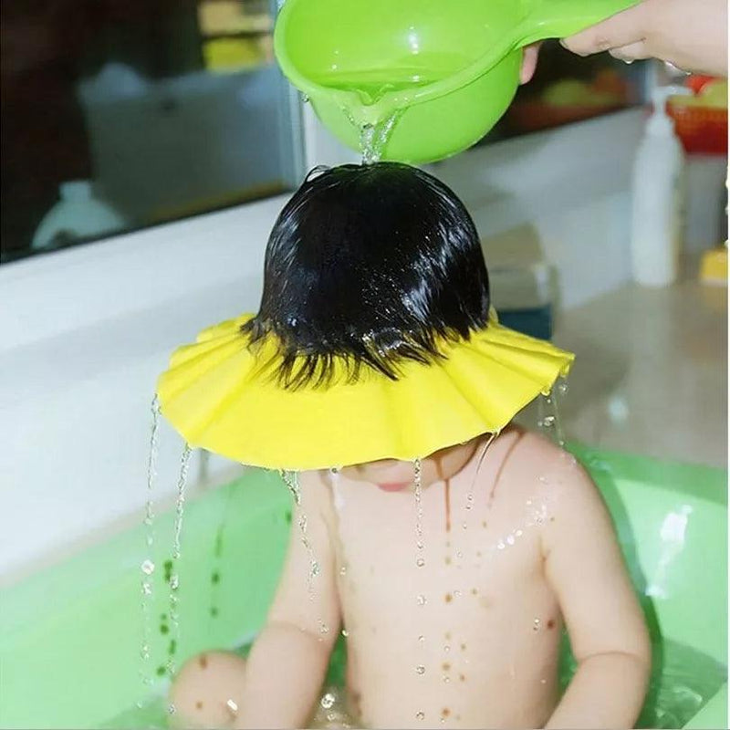 Chapéu de Banho Bebê Protetor Para Olhos Ouvidos Cabelo Boné Viseira Criança Infantil Chuveiro - Taifitone