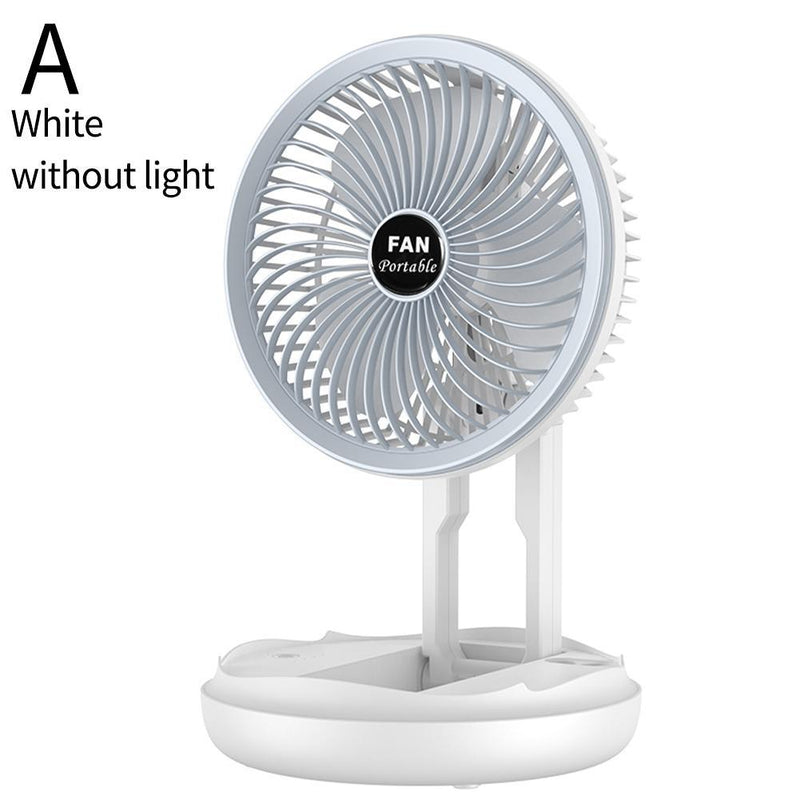 Mini Led Night Light Fan USB Rechargeable Foldable Portable Table Lamp Four-speed Variable Cooling Fan For Home Outdoor Camping - Taifitone